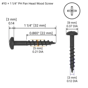 #10 x 1‑1/4″ Pan