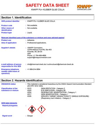 PU+ Safety Datasheet